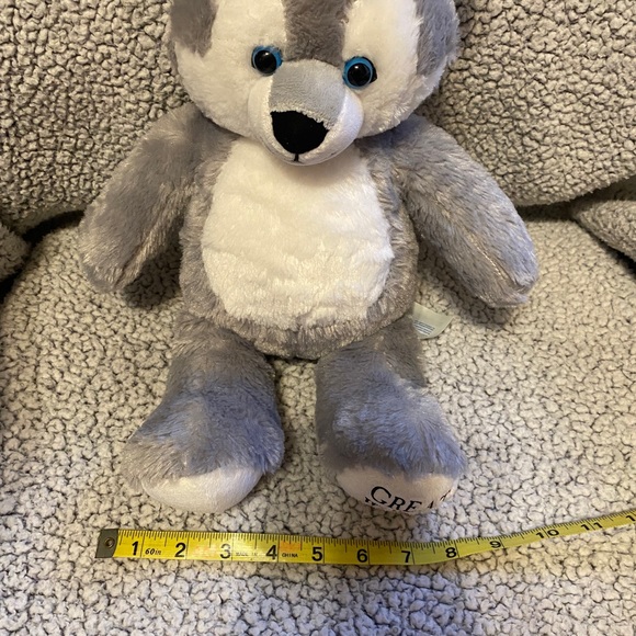 Build A Bear Wiley the Wolf Plush Toy Soft Great Wolf Lodge Grey White Blue Eyes - Picture 7 of 10